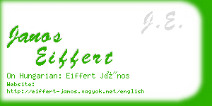 janos eiffert business card